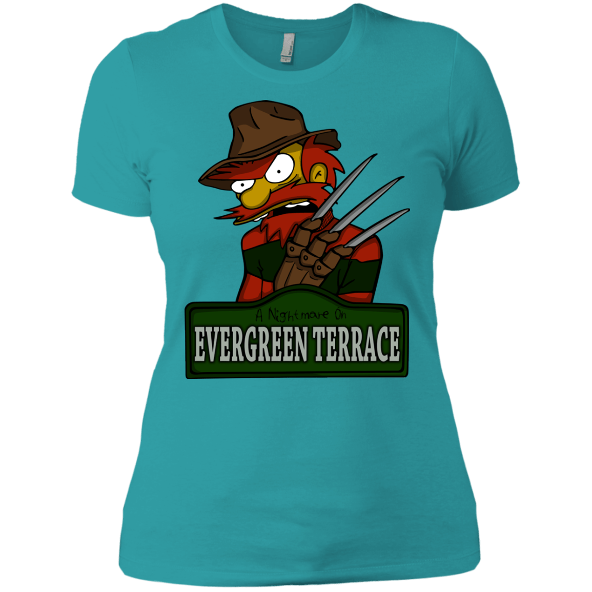 T-Shirts Tahiti Blue / X-Small A Nightmare on Springfield Sin Tramas Women's Premium T-Shirt