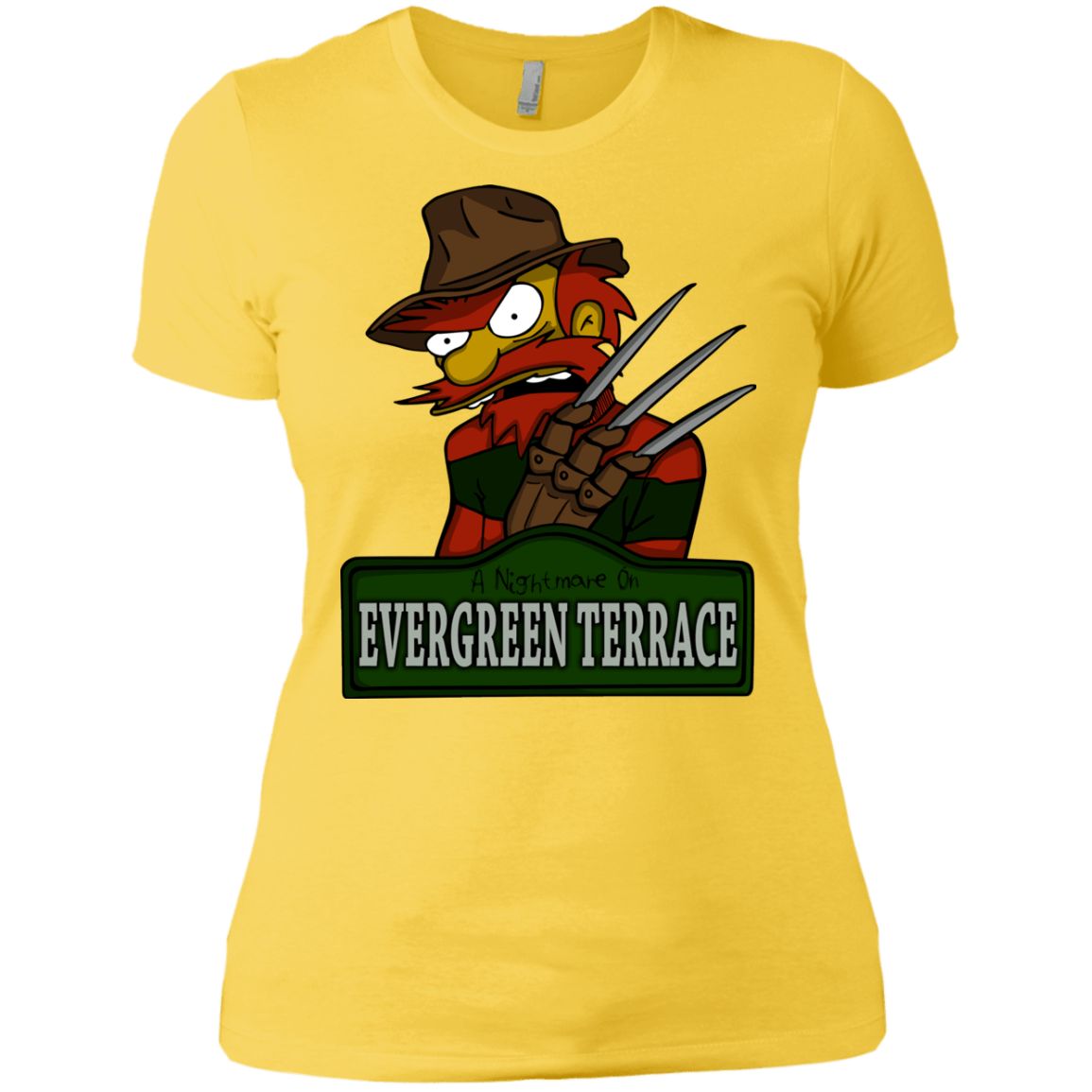 T-Shirts Vibrant Yellow / X-Small A Nightmare on Springfield Sin Tramas Women's Premium T-Shirt