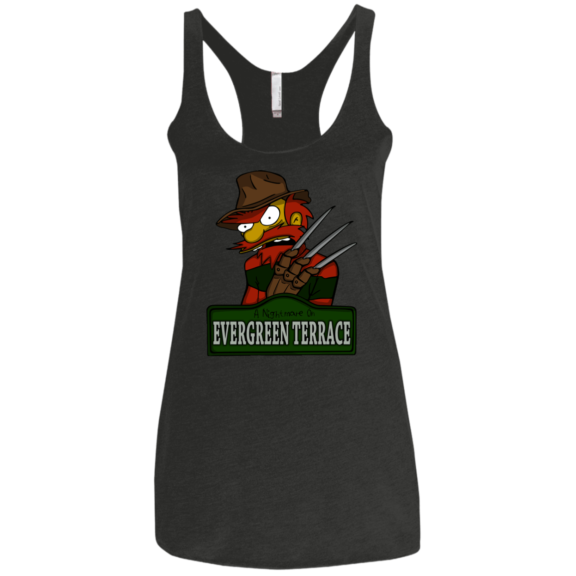T-Shirts Vintage Black / X-Small A Nightmare on Springfield Sin Tramas Women's Triblend Racerback Tank
