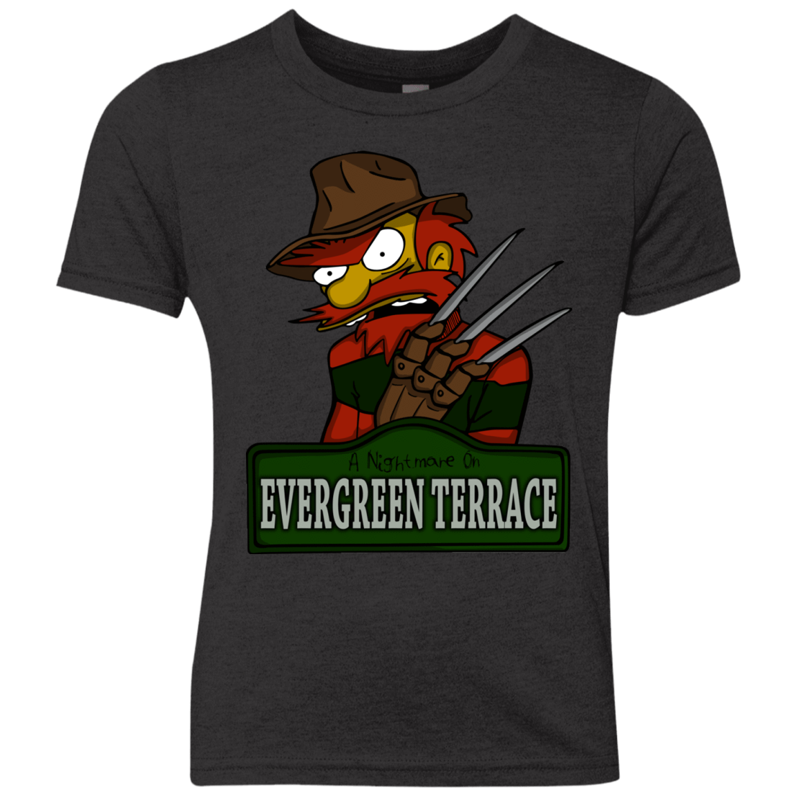 T-Shirts Vintage Black / YXS A Nightmare on Springfield Sin Tramas Youth Triblend T-Shirt