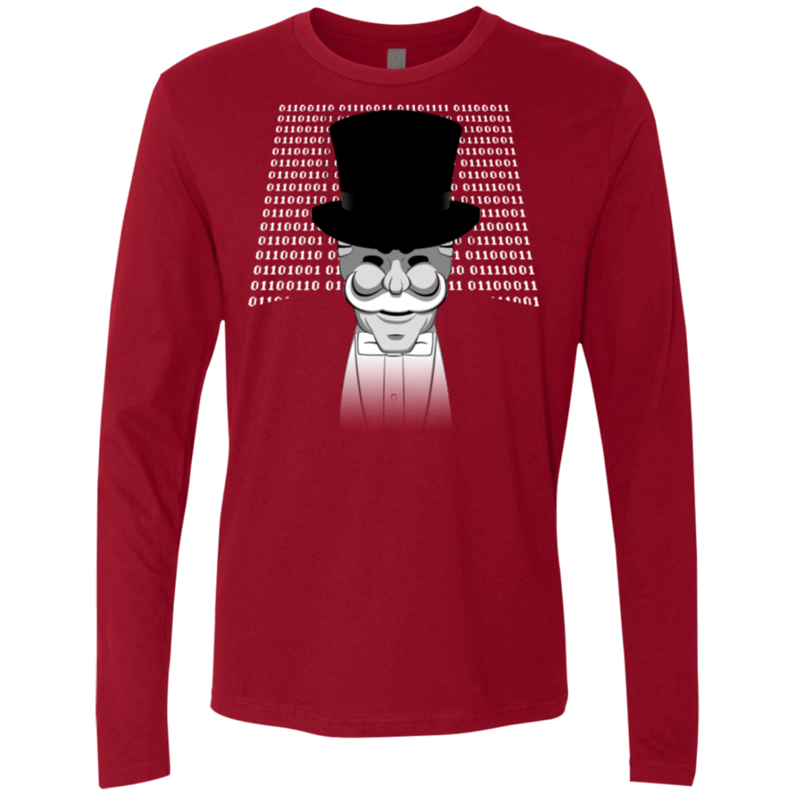 T-Shirts Cardinal / Small A One Or A Zero Men's Premium Long Sleeve