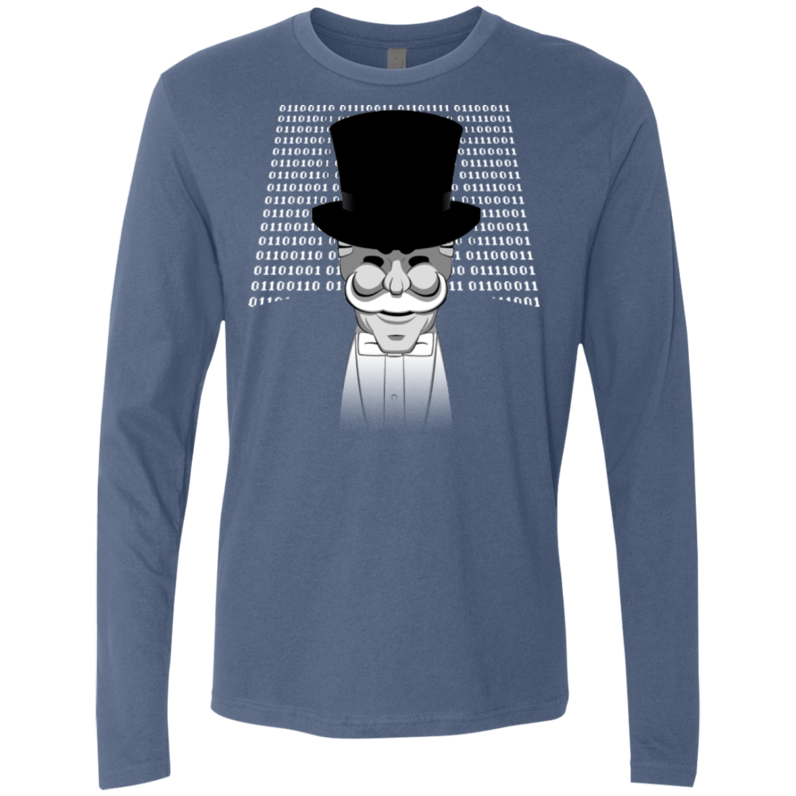 T-Shirts Indigo / Small A One Or A Zero Men's Premium Long Sleeve