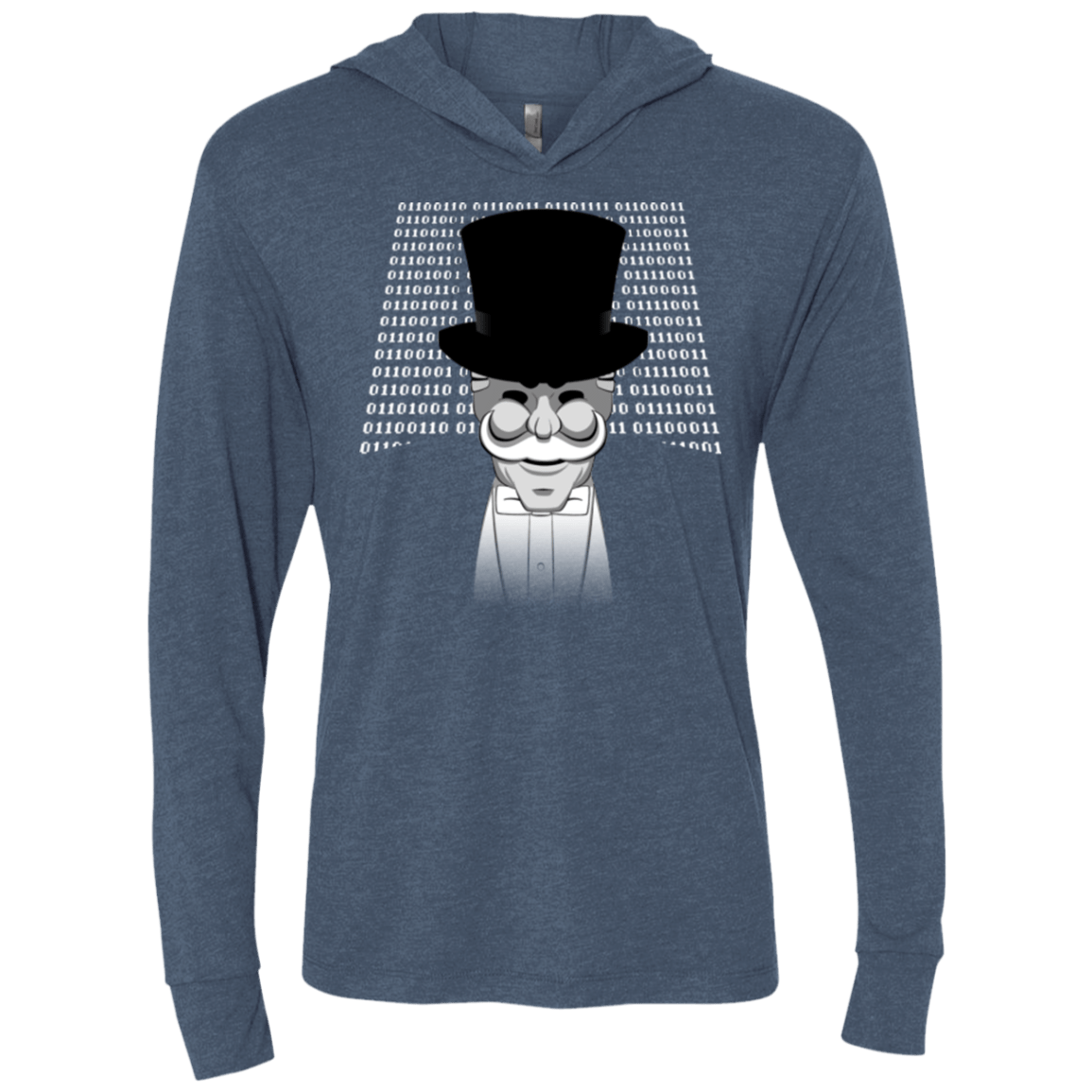 T-Shirts Indigo / X-Small A One Or A Zero Triblend Long Sleeve Hoodie Tee