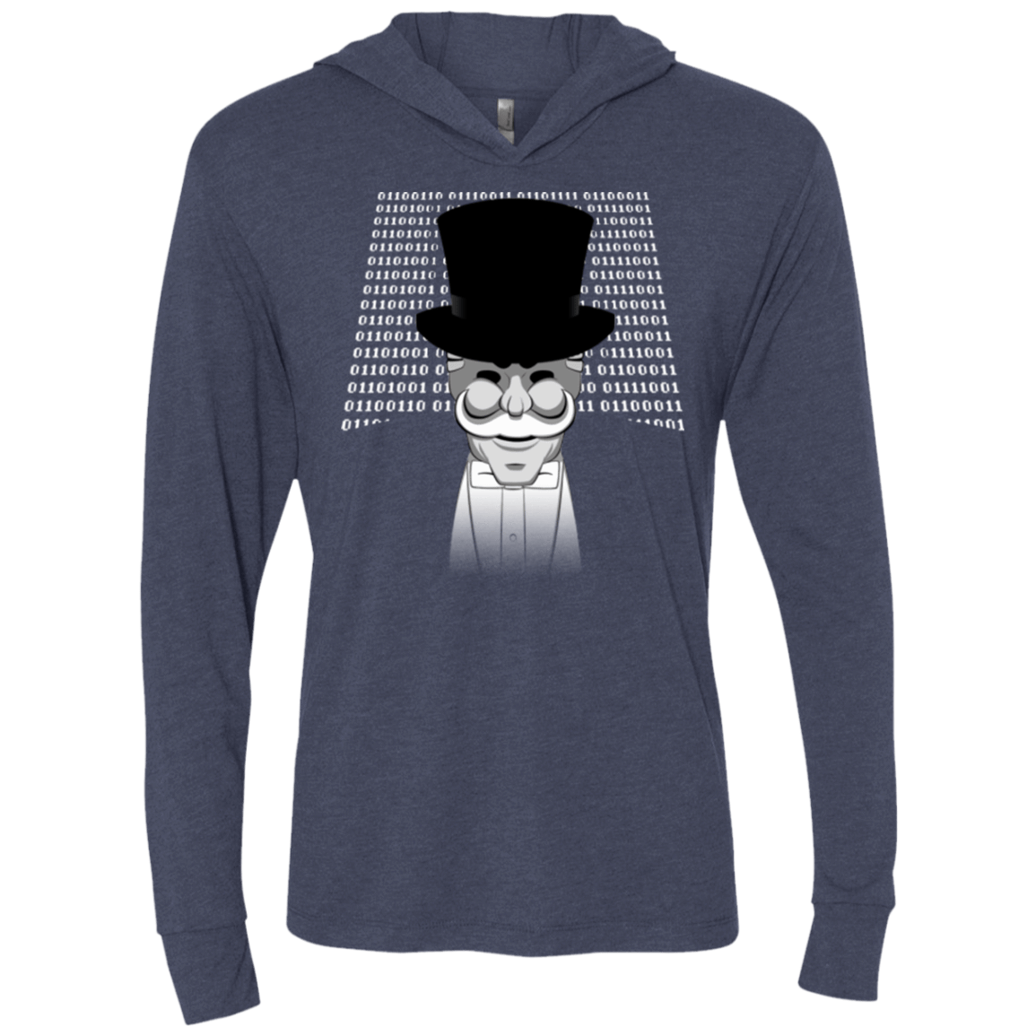 T-Shirts Vintage Navy / X-Small A One Or A Zero Triblend Long Sleeve Hoodie Tee