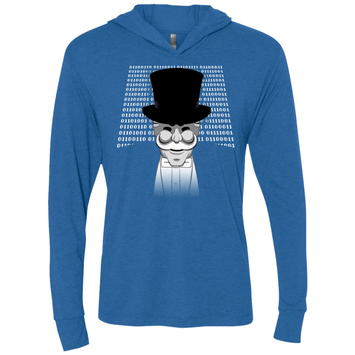 T-Shirts Vintage Royal / X-Small A One Or A Zero Triblend Long Sleeve Hoodie Tee