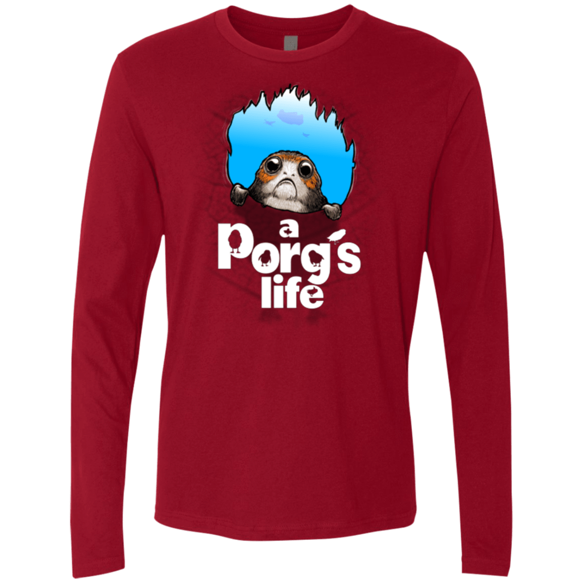 T-Shirts Cardinal / Small A Porgs Life Men's Premium Long Sleeve