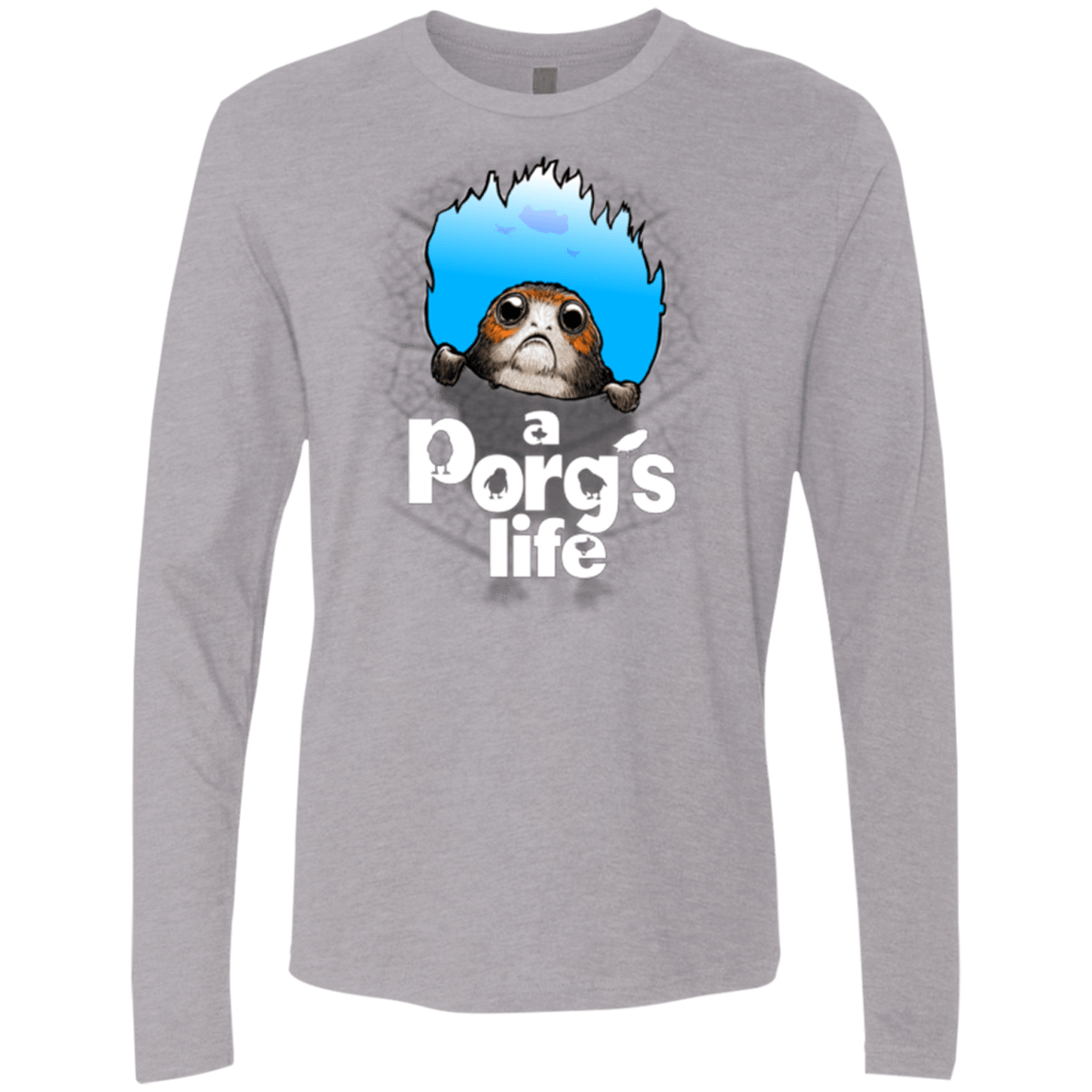 T-Shirts Heather Grey / Small A Porgs Life Men's Premium Long Sleeve