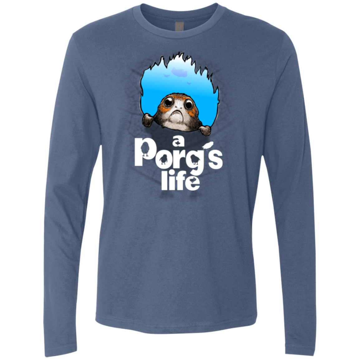 T-Shirts Indigo / Small A Porgs Life Men's Premium Long Sleeve