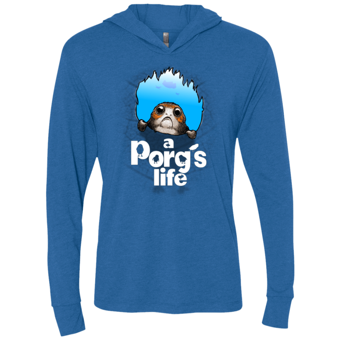 T-Shirts Vintage Royal / X-Small A Porgs Life Triblend Long Sleeve Hoodie Tee