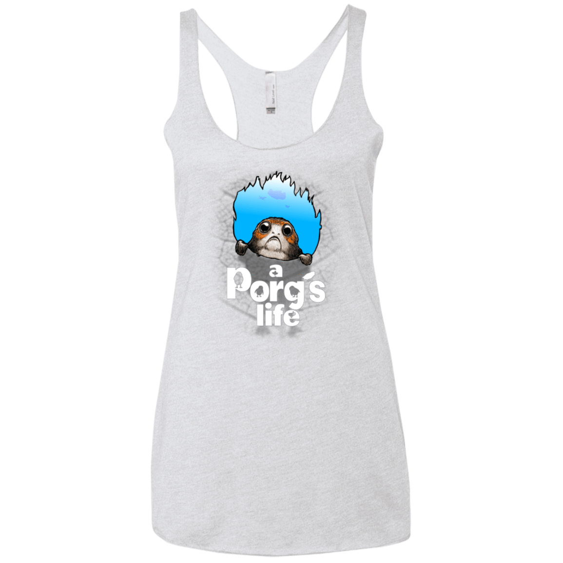 T-Shirts Heather White / X-Small A Porgs Life Women's Triblend Racerback Tank