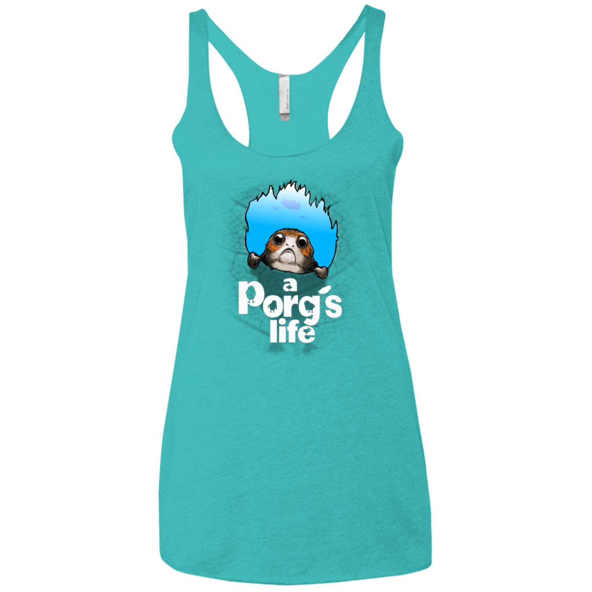T-Shirts Tahiti Blue / X-Small A Porgs Life Women's Triblend Racerback Tank