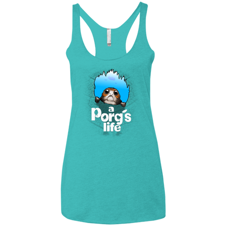 T-Shirts Tahiti Blue / X-Small A Porgs Life Women's Triblend Racerback Tank