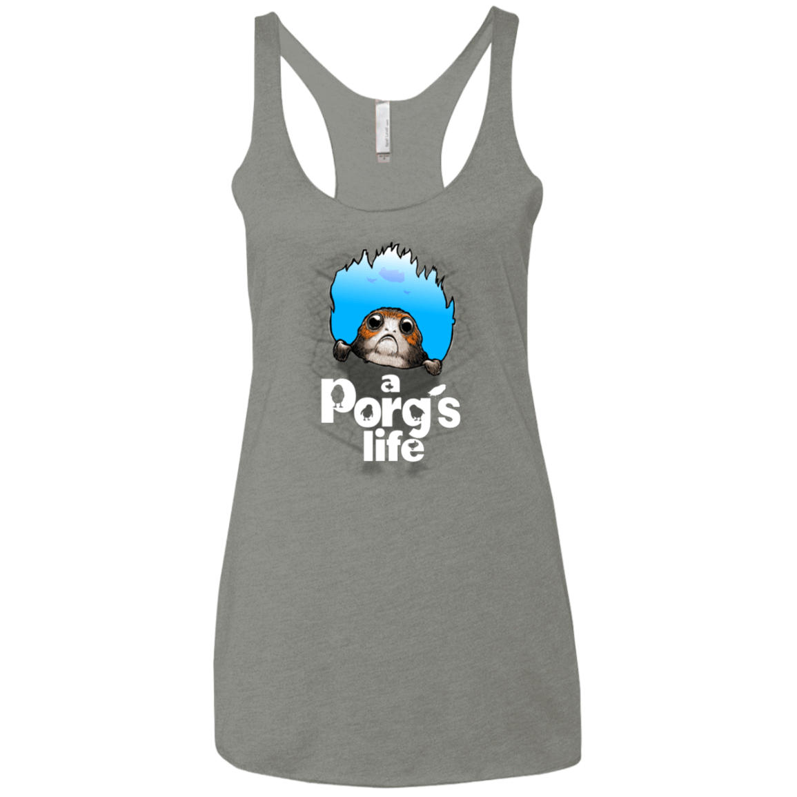 T-Shirts Venetian Grey / X-Small A Porgs Life Women's Triblend Racerback Tank