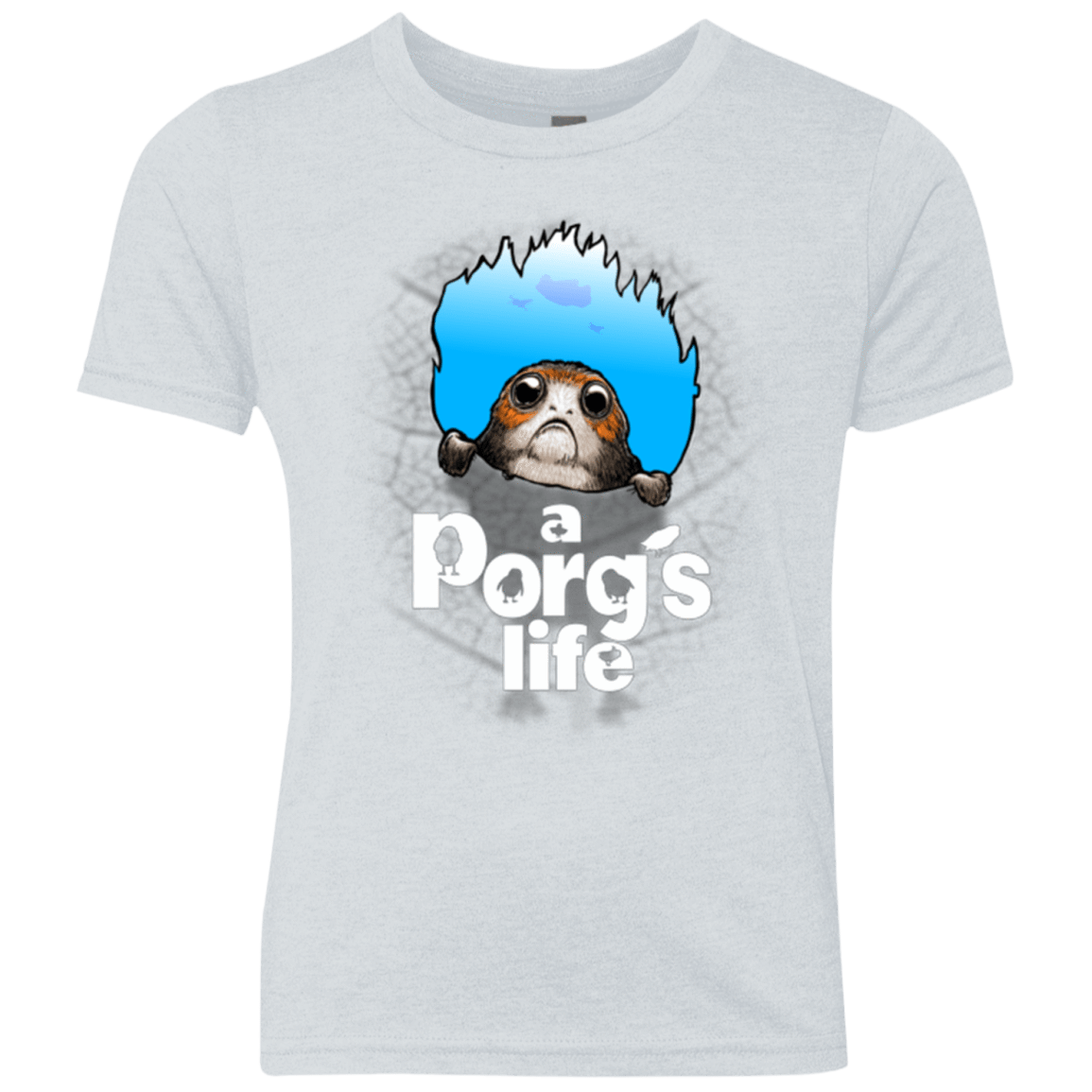 T-Shirts Heather White / YXS A Porgs Life Youth Triblend T-Shirt