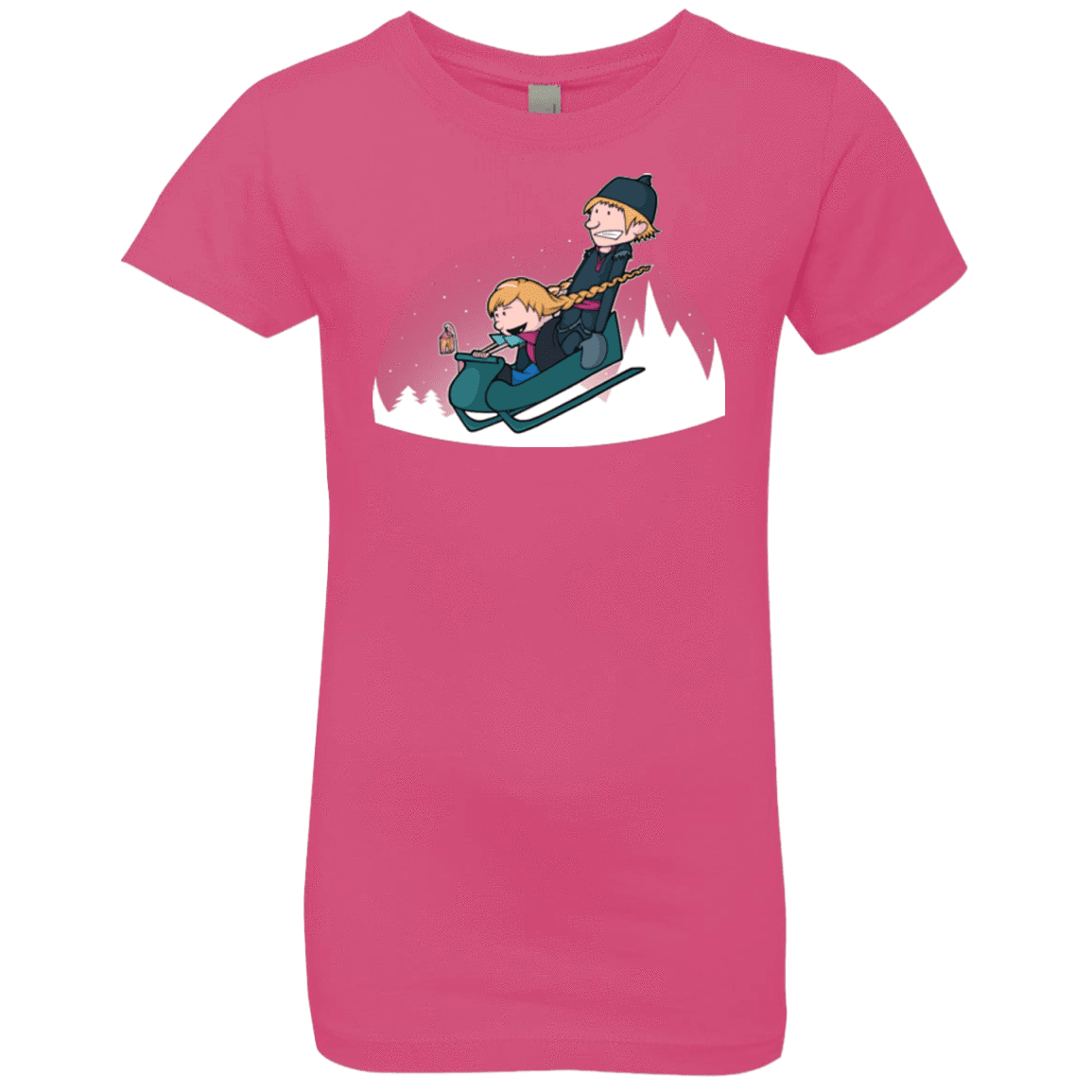 T-Shirts Hot Pink / YXS A Snowy Ride Girls Premium T-Shirt