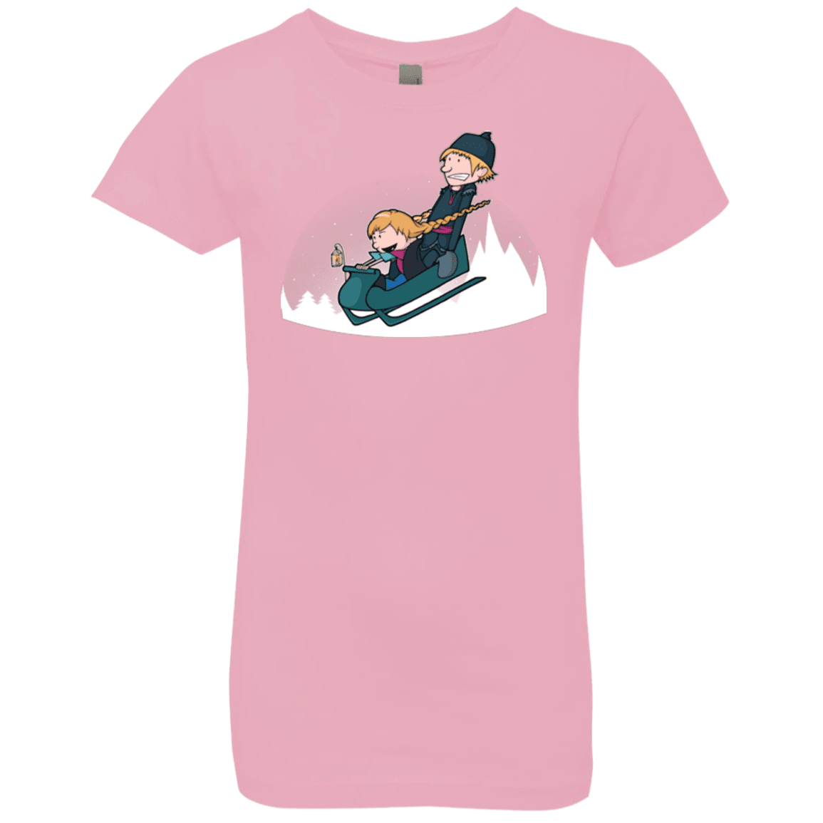 T-Shirts Light Pink / YXS A Snowy Ride Girls Premium T-Shirt