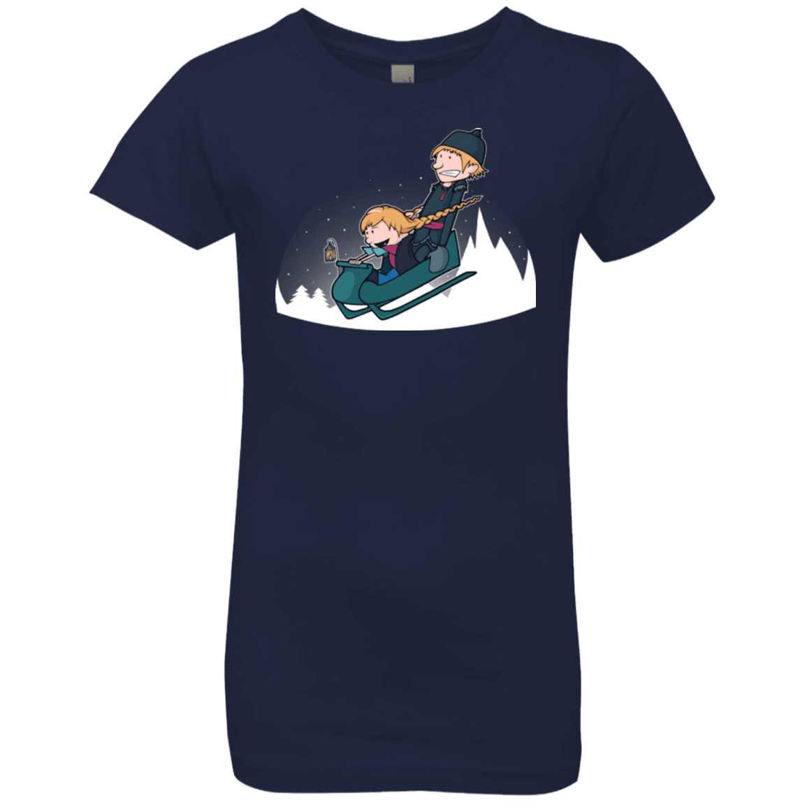 T-Shirts Midnight Navy / YXS A Snowy Ride Girls Premium T-Shirt