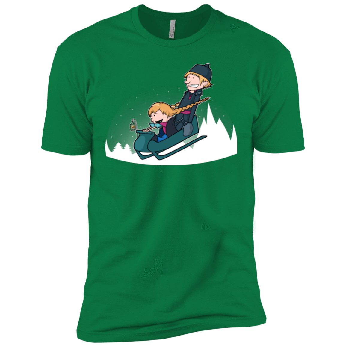 T-Shirts Kelly Green / X-Small A Snowy Ride Men's Premium T-Shirt