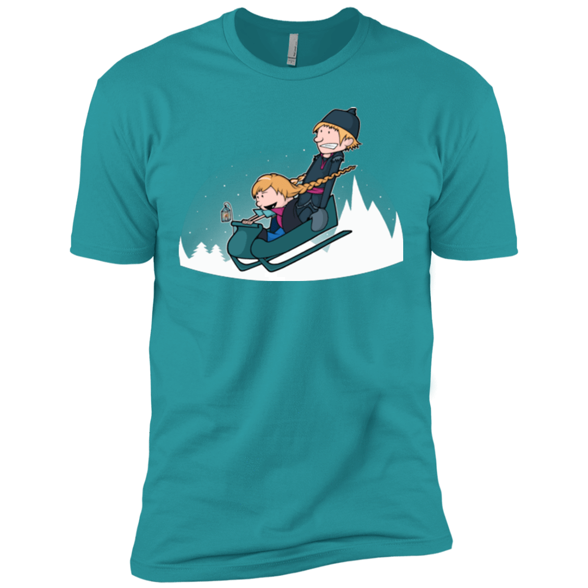 T-Shirts Tahiti Blue / X-Small A Snowy Ride Men's Premium T-Shirt