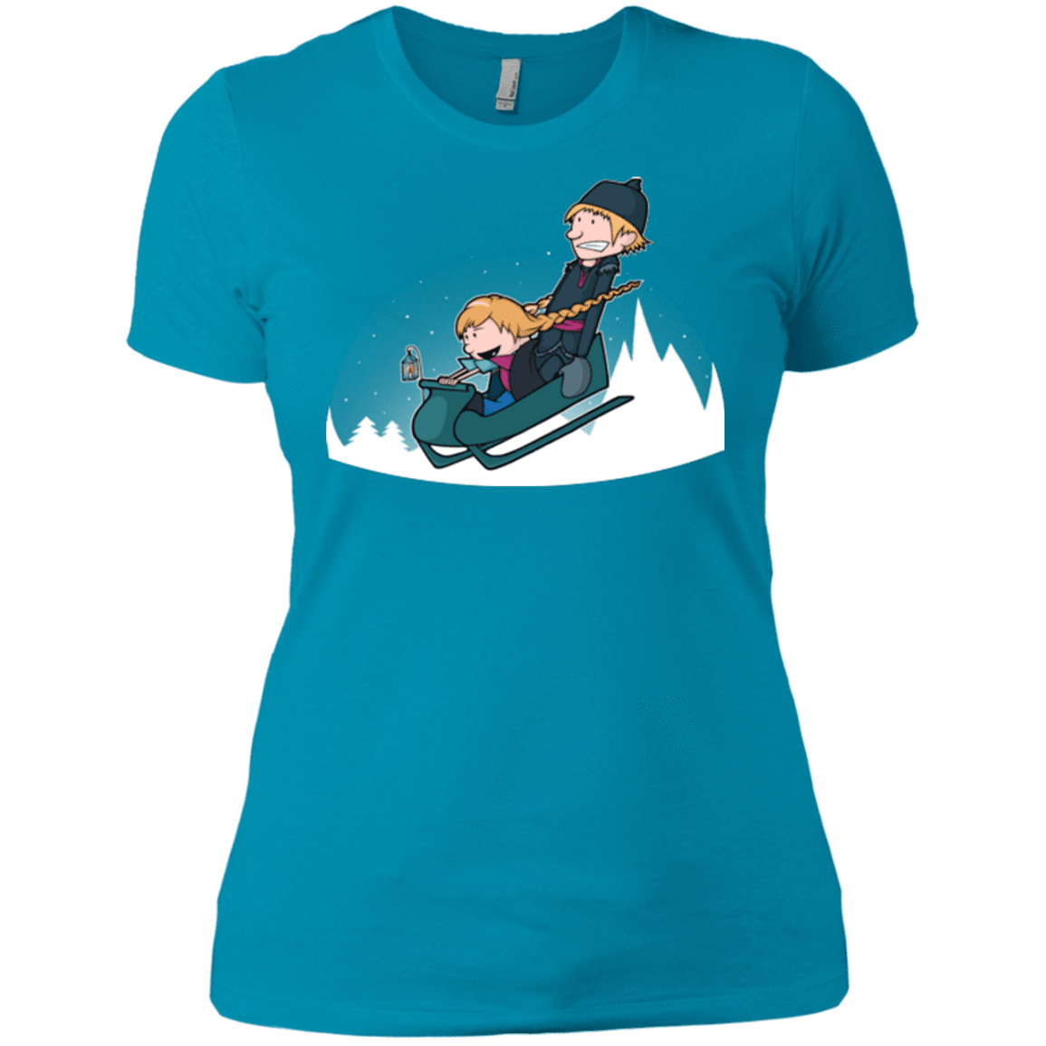 T-Shirts Turquoise / X-Small A Snowy Ride Women's Premium T-Shirt
