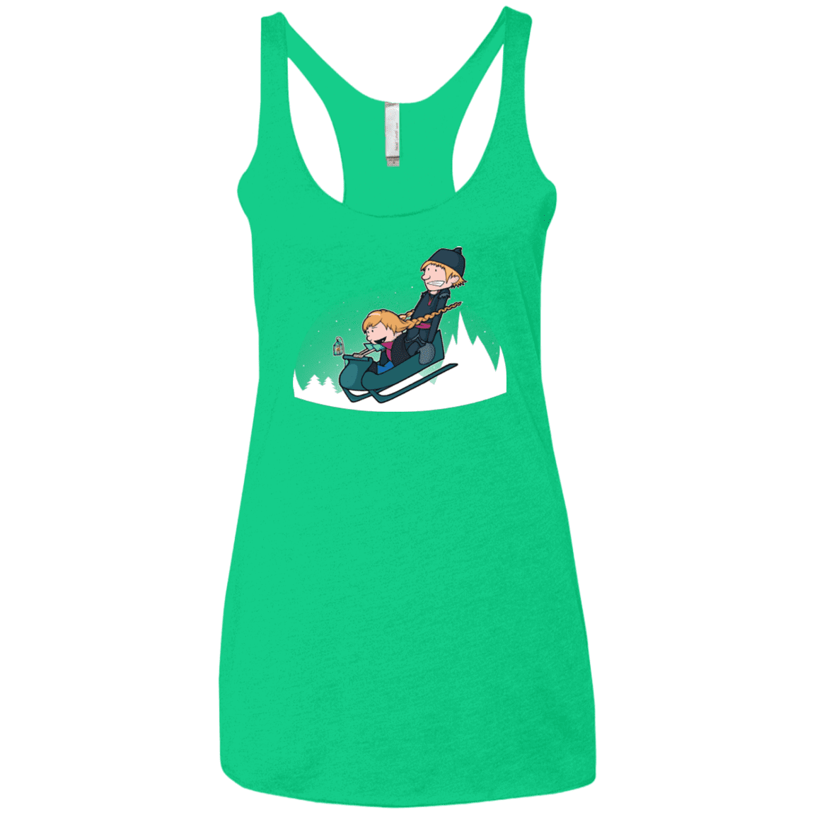 T-Shirts Envy / X-Small A Snowy Ride Women's Triblend Racerback Tank