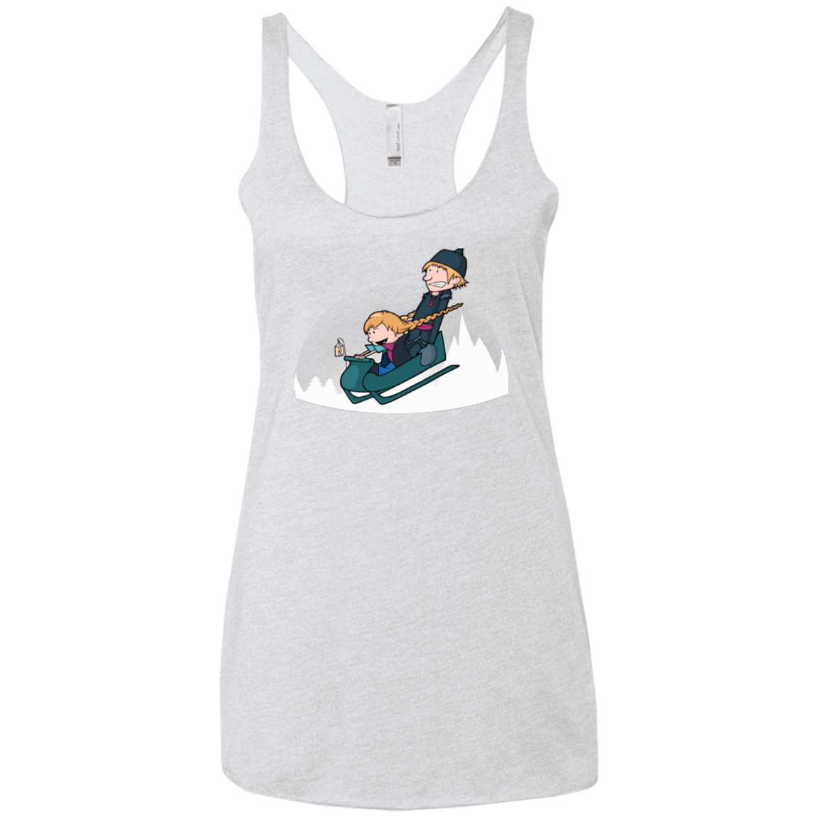 T-Shirts Heather White / X-Small A Snowy Ride Women's Triblend Racerback Tank