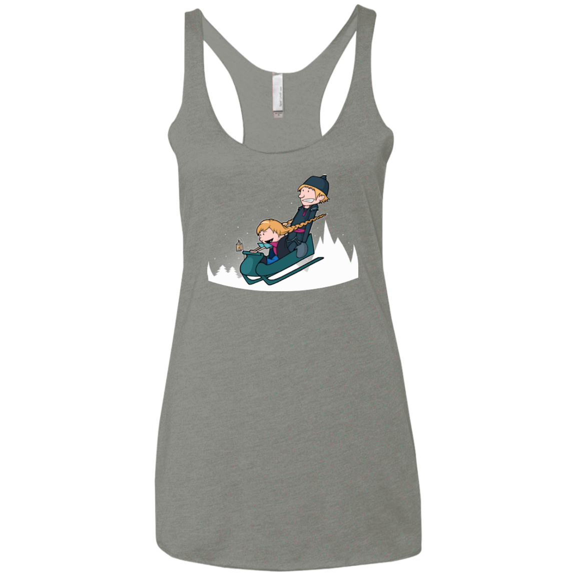 T-Shirts Venetian Grey / X-Small A Snowy Ride Women's Triblend Racerback Tank
