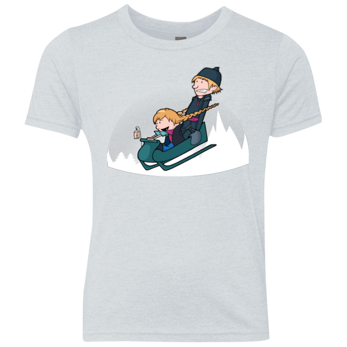 T-Shirts Heather White / YXS A Snowy Ride Youth Triblend T-Shirt