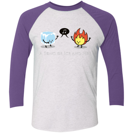 T-Shirts Heather White/Purple Rush / X-Small A Song of Ice and Fire Men's Triblend 3/4 Sleeve