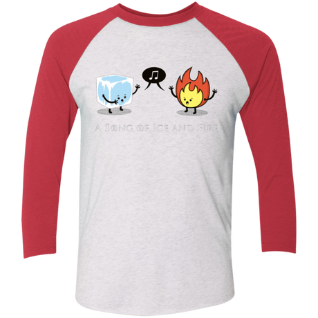 T-Shirts Heather White/Vintage Red / X-Small A Song of Ice and Fire Men's Triblend 3/4 Sleeve