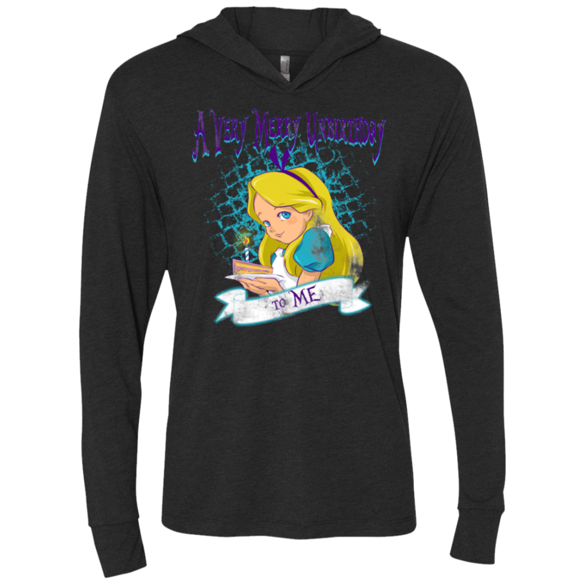 T-Shirts Vintage Black / X-Small A Very Merry Un-Birthday Triblend Long Sleeve Hoodie Tee