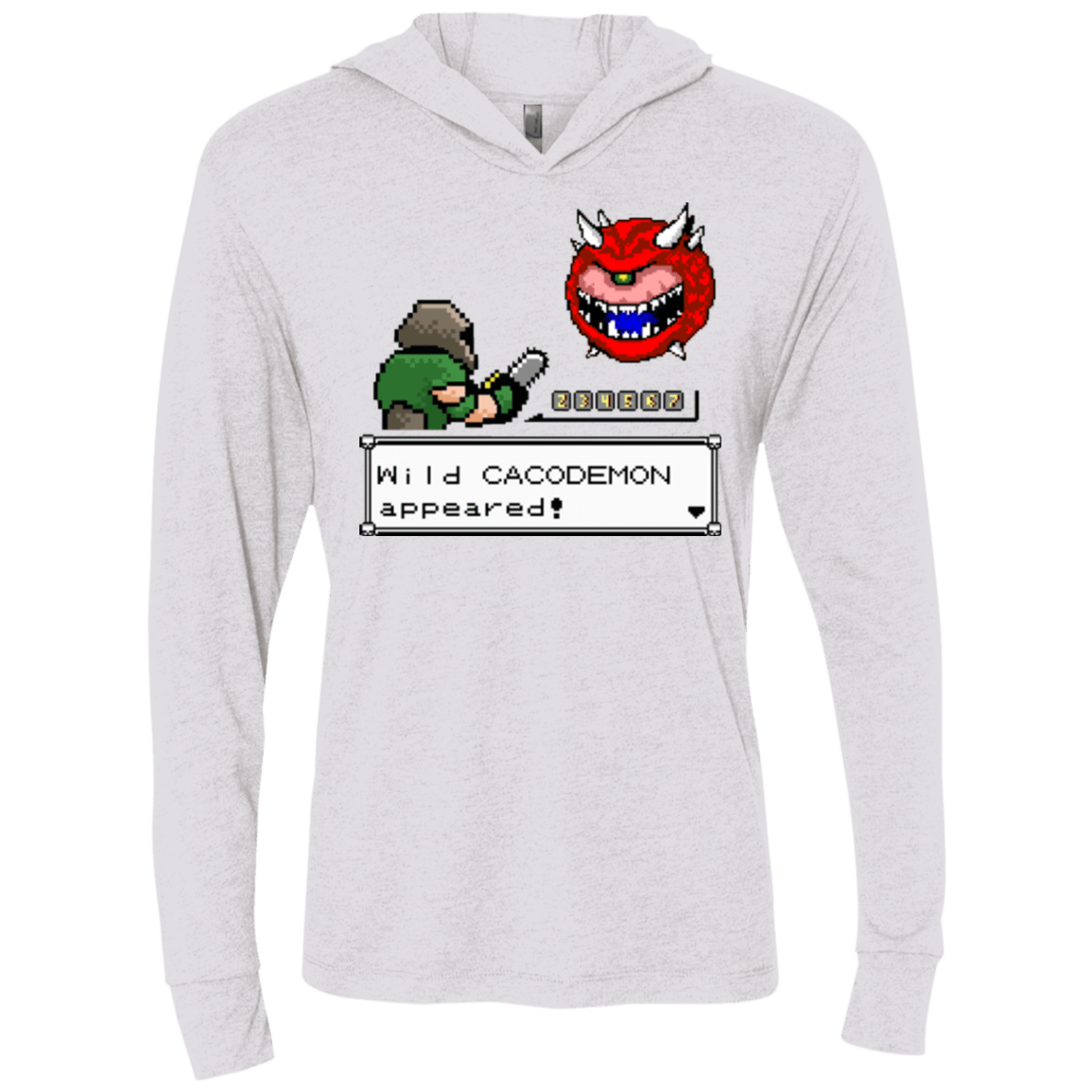 T-Shirts Heather White / X-Small A Wild Cacodemon Triblend Long Sleeve Hoodie Tee