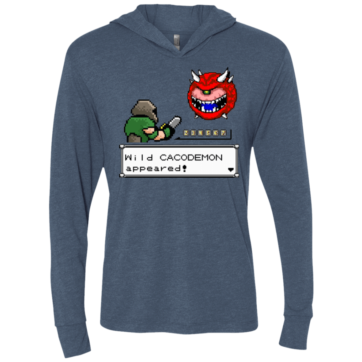 T-Shirts Indigo / X-Small A Wild Cacodemon Triblend Long Sleeve Hoodie Tee