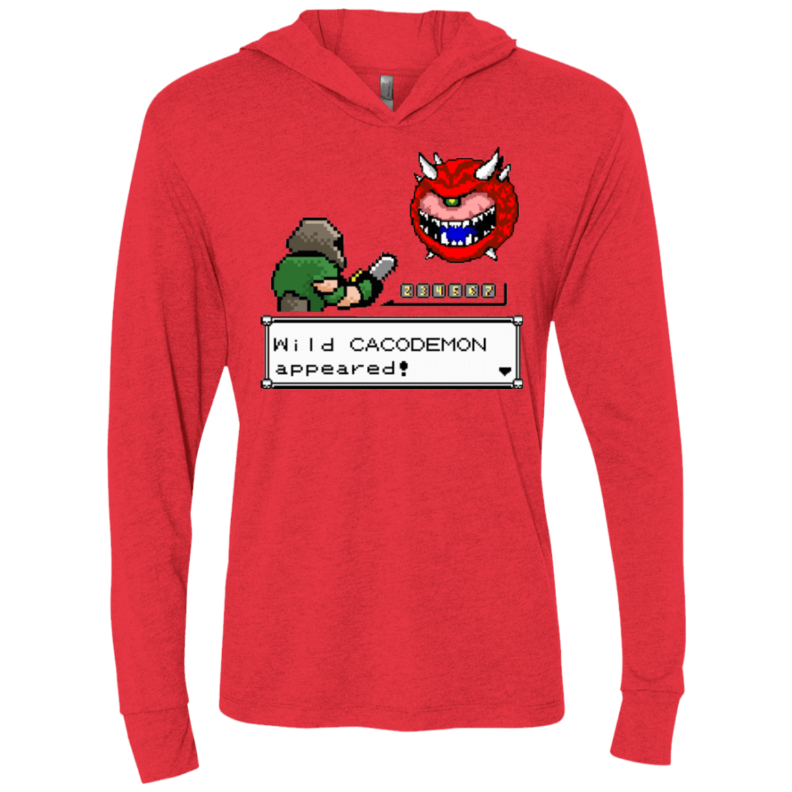 T-Shirts Vintage Red / X-Small A Wild Cacodemon Triblend Long Sleeve Hoodie Tee