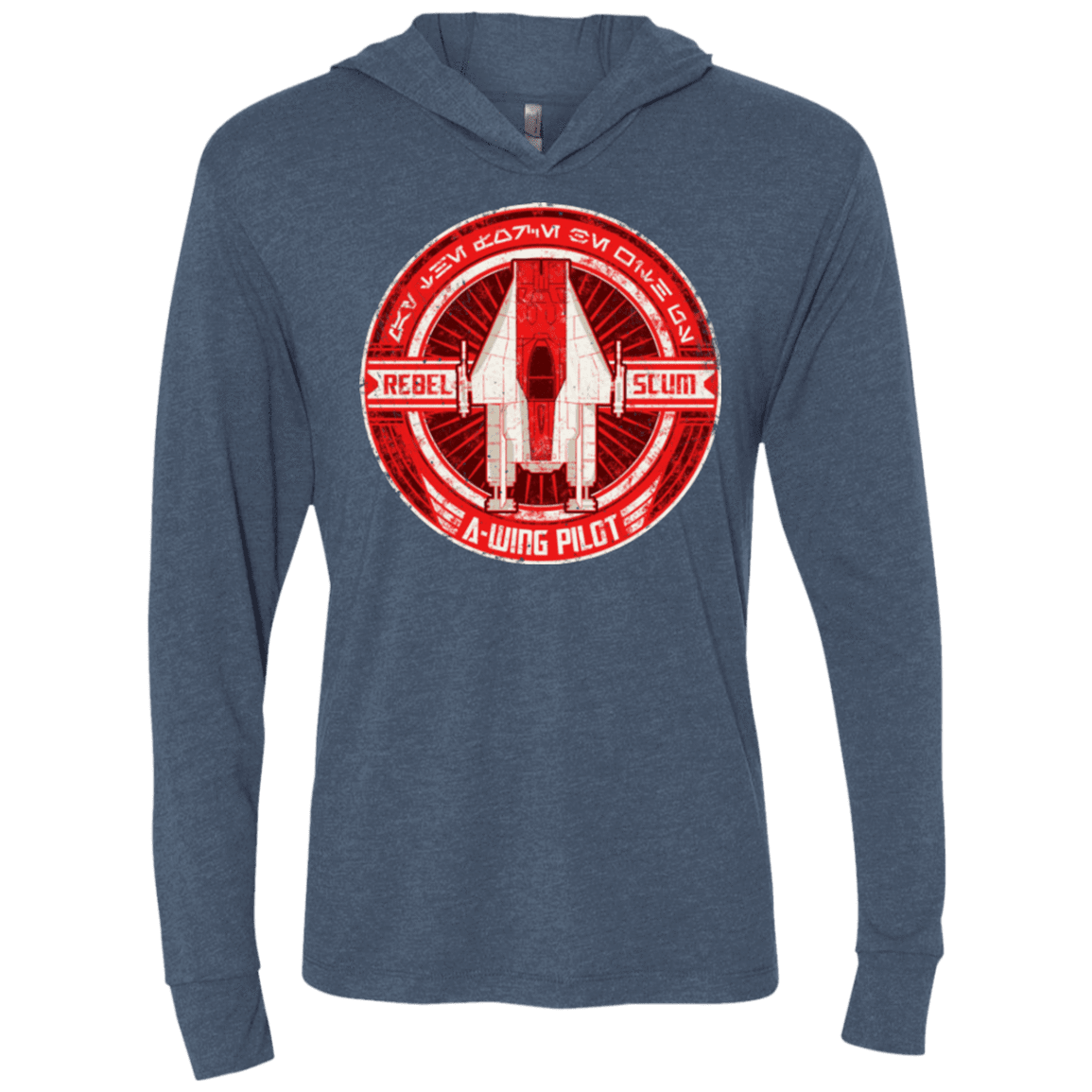 T-Shirts Indigo / X-Small A-Wing Triblend Long Sleeve Hoodie Tee