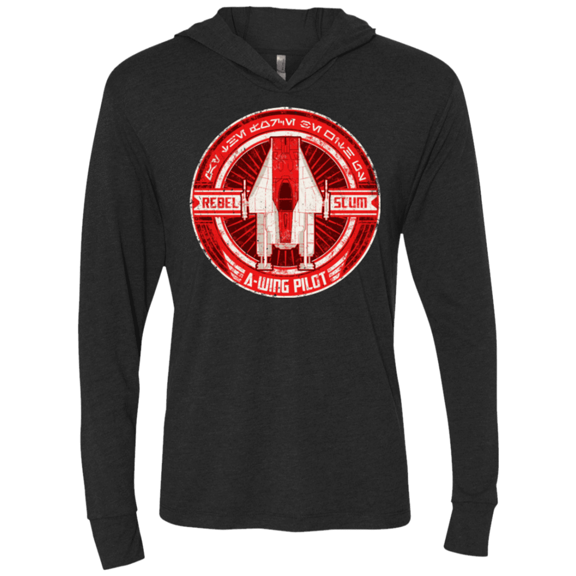 T-Shirts Vintage Black / X-Small A-Wing Triblend Long Sleeve Hoodie Tee