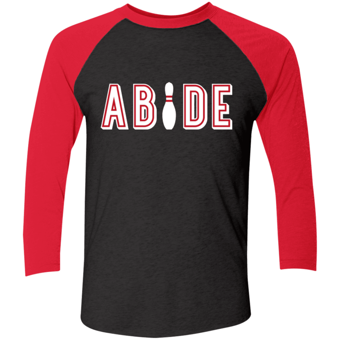 T-Shirts Vintage Black/Vintage Red / X-Small Abide The Dude Big Lebowski Men's Triblend 3/4 Sleeve
