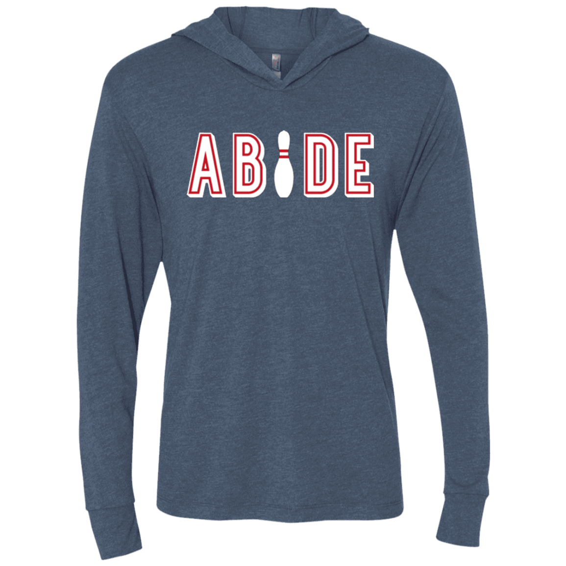 T-Shirts Indigo / X-Small Abide The Dude Big Lebowski Triblend Long Sleeve Hoodie Tee