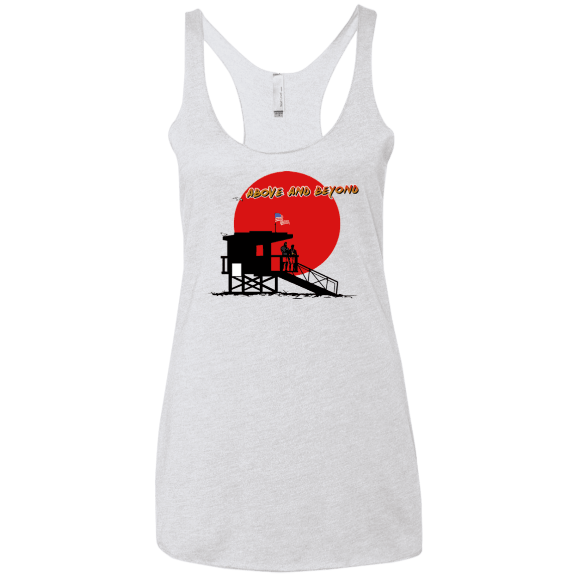 T-Shirts Heather White / X-Small Above And Beyond Women's Triblend Racerback Tank