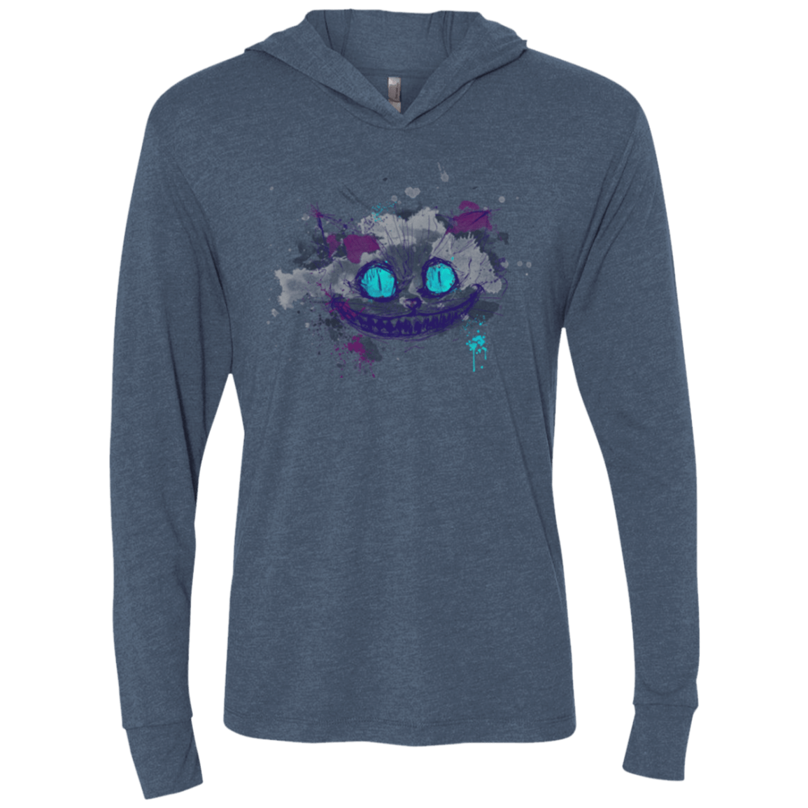 T-Shirts Indigo / X-Small Abstract Cheshire Triblend Long Sleeve Hoodie Tee