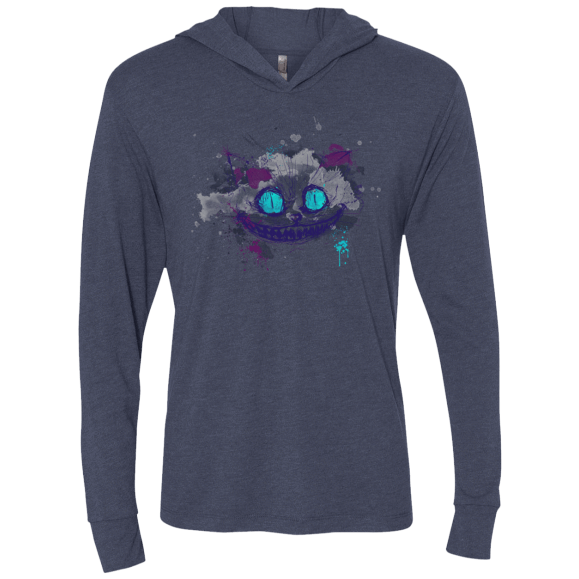 T-Shirts Vintage Navy / X-Small Abstract Cheshire Triblend Long Sleeve Hoodie Tee