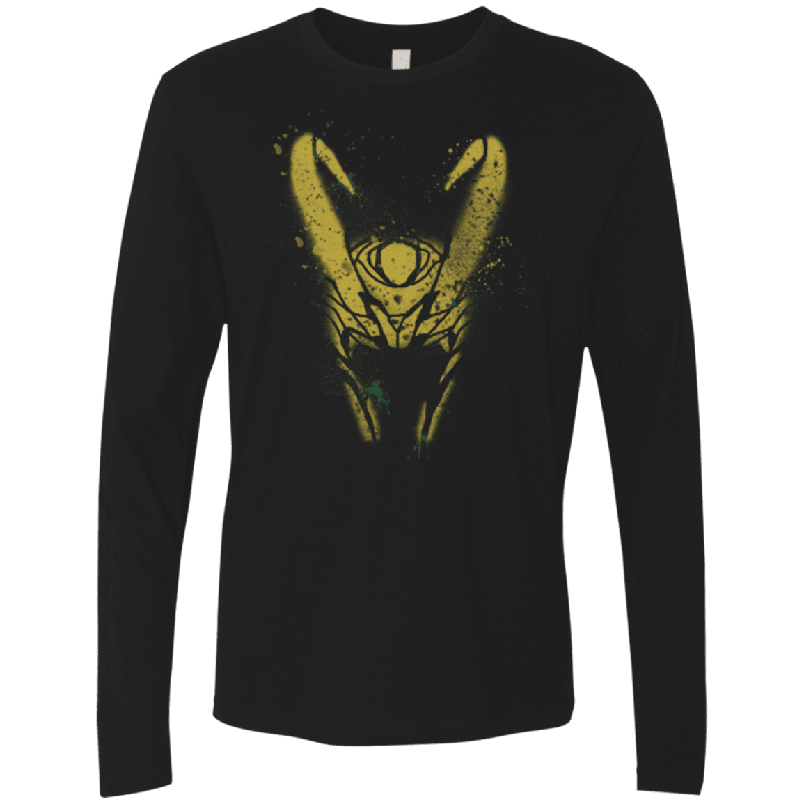 T-Shirts Black / Small Abstract Helmet God Men's Premium Long Sleeve