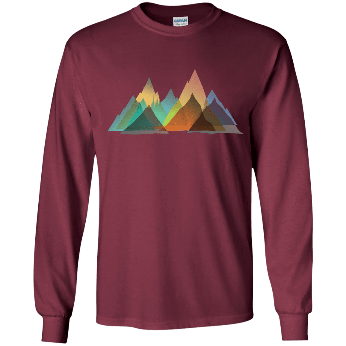 T-Shirts Maroon / YS Abstract Range Youth Long Sleeve T-Shirt