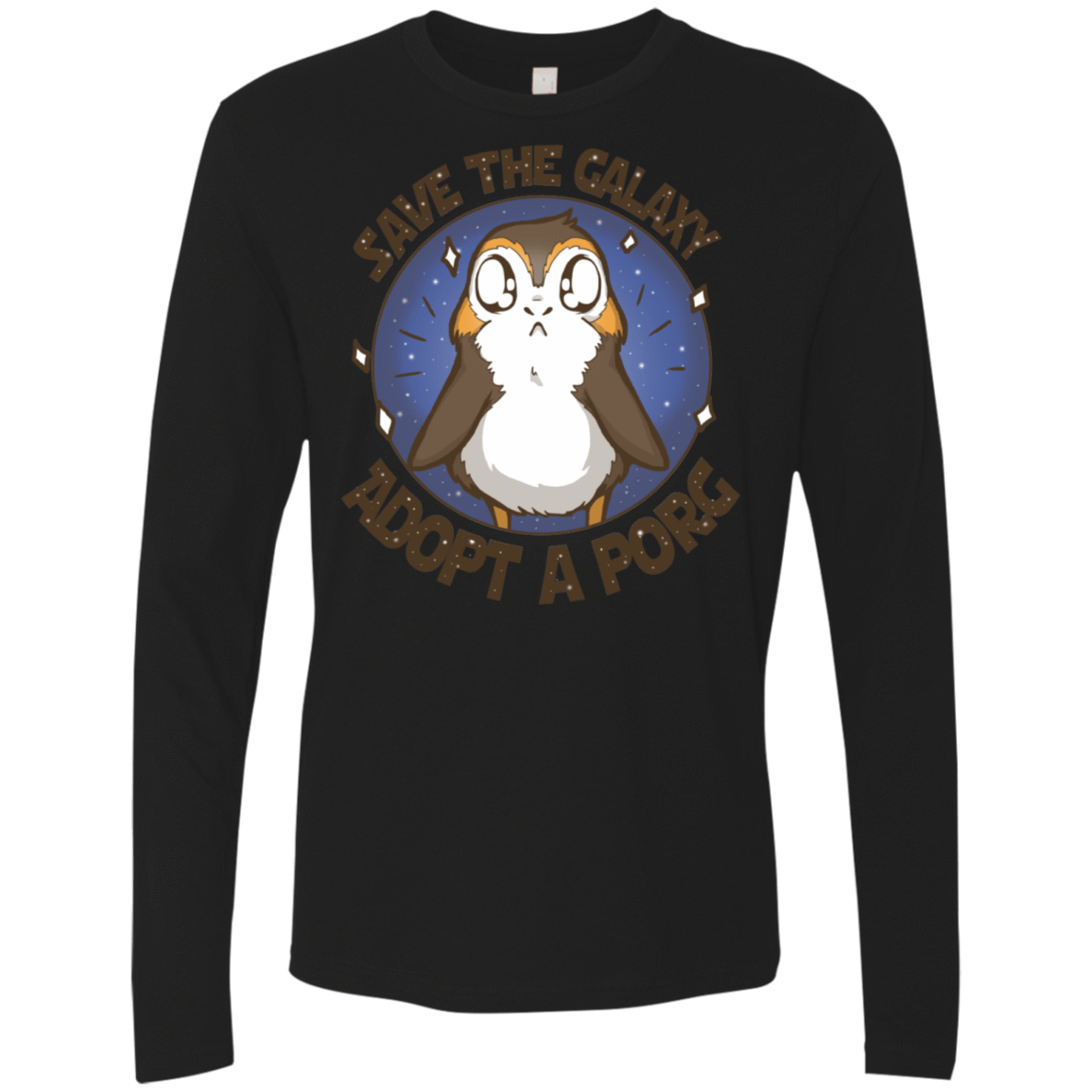 T-Shirts Black / S Adopt A Porg Men's Premium Long Sleeve