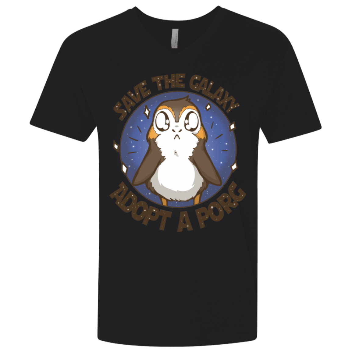T-Shirts Black / X-Small Adopt A Porg Men's Premium V-Neck