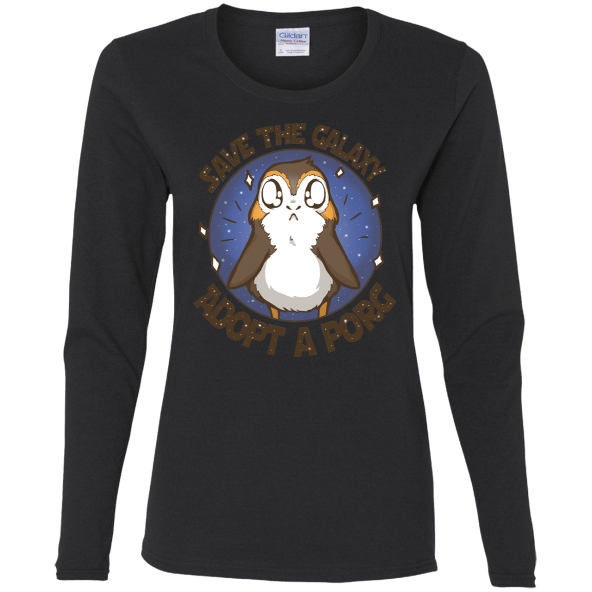 T-Shirts Black / S Adopt A Porg Women's Long Sleeve T-Shirt