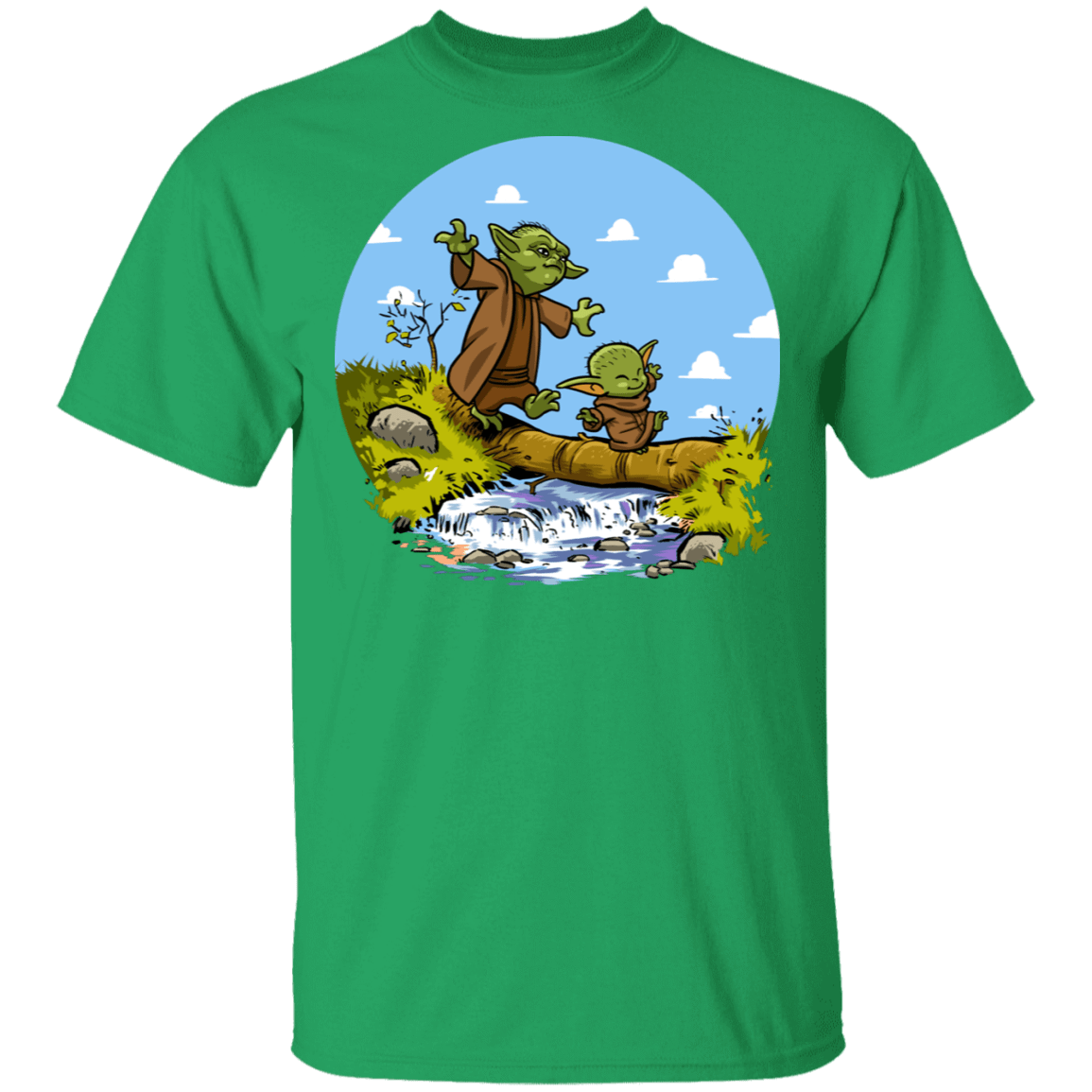 T-Shirts Irish Green / S Adult Yoda Calvin Circle T-Shirt