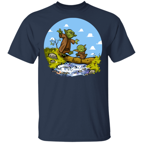T-Shirts Navy / S Adult Yoda Calvin Circle T-Shirt