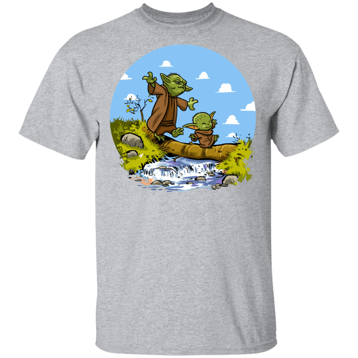 T-Shirts Sport Grey / S Adult Yoda Calvin Circle T-Shirt