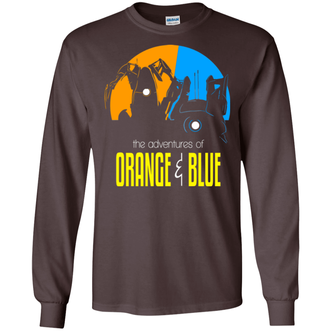 T-Shirts Dark Chocolate / S Adventure Orange and Blue Men's Long Sleeve T-Shirt